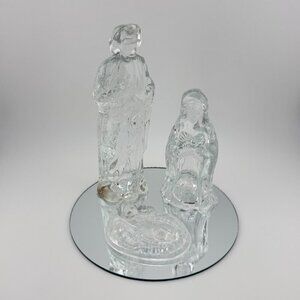 Vintage Pacific Rim Glass Nativity 4 piece set Christmas